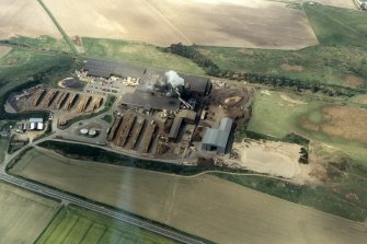 Vertical aerial view of Norbord, Morayhill, Inverness, looking NW.