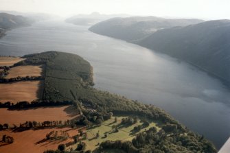 Aerial view of An Torr, Loch Ness, looking W.