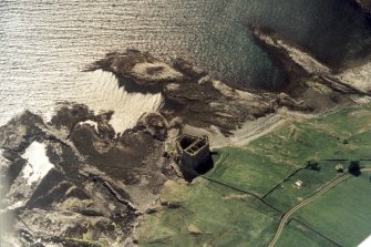 Aerial view of Mingary Castle, Kilchoan, Ardnamurchan, Wester Ross, looking SW.