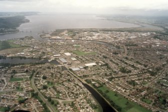 Aerial view of Caledonian Canal, Inverness, looking NE.