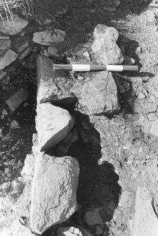 Excavation photograph : trench AG Baulk - detail showing wall L234

(see MS/682/120 for detailed description)
