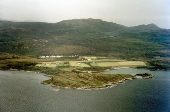 Aerial view of Plockton Aerodrome, Wester Ross, looking E. 