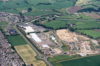 Aerial view of Inshes Retail Development, Inverness, looking NE.