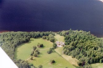 Aerial view of Aldourie Castle, Loch Ness, looking E.