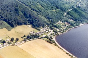 Aerial view of Dores Village, Loch Ness, looking SE.