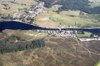 Aerial view of the village of Lairg, Sutherland, looking E.