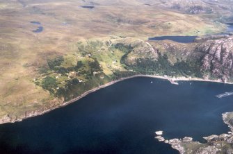 Aerial view of part of the north shore of Loch Torridon, Wester Ross, looking NE.