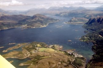 Aerial view of Plockton and the outer part of Loch Carron, Wester Ross, looking E.