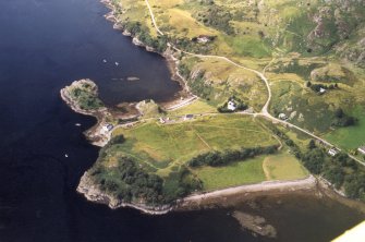 Aerial view of part of the N shore of Loch Carron, Wester Ross, looking WNW.