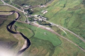 Aerial view of Achnasheen in Strathbran, Wester Ross, looking NW.