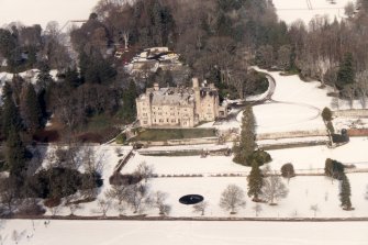 Aerial view of Skibo Castle, Dornoch, East Sutherland, looking N.