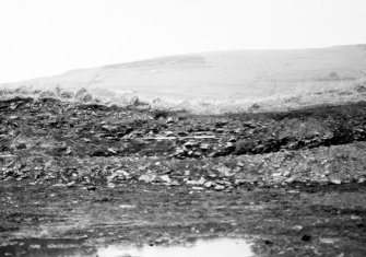 N-S section cut obliquely through broch following JCB damage. Section photographed from E (frame 19)