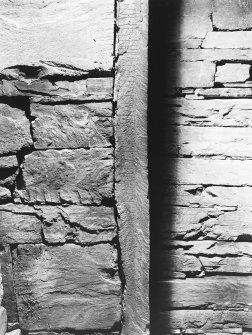 Interior of cairn; runes - on edge of grest slab of north-west buttress.
