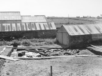 Photograph from excavation of burnt bound