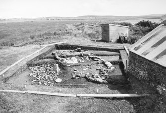 Photograph from excavation of burnt bound
