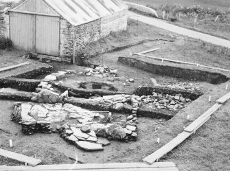 Photograph from excavation of burnt bound