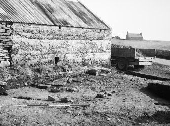Photograph from excavation of burnt bound