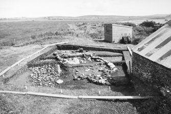 Photograph from excavation of burnt bound