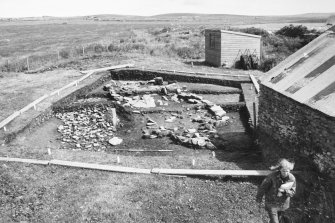 Photograph from excavation of burnt bound