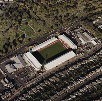 Aerial view showing Dunfermline Athletic Football Ground, Dunfermline. 