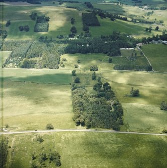 Oblique aerial view showing the grounds of Carmichael House, South Lanarkshire 