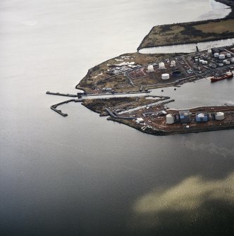 General oblique aerial view showing the docks, Grangemouth