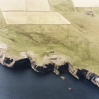 Aerial view showing Isbister, South Ronaldsay 