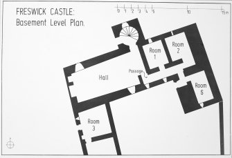 Freswick Castle: Basement Level Plan (2 negatives).  Copy in library.