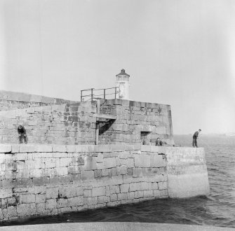 View of North pier and beacon, Banff Harbour.