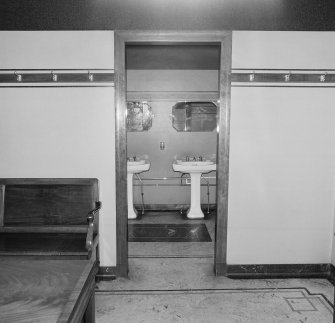 Kirkcaldy. Nairn's Linoleum works. Offices - view of gentlemen's cloakroom