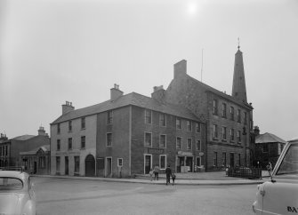 View of junction between Low Street and Carmelite Street, Banff, from north west.