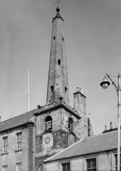 View of Tolbooth Steeple, Low Street, Banff, from west.