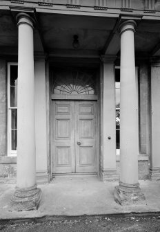 Detail of entrance portico and doorway, Broxmouth Park.