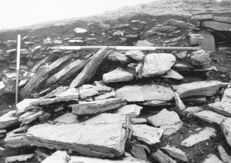 Tres Ness, Sanday. 
Eroded chambered cairn.