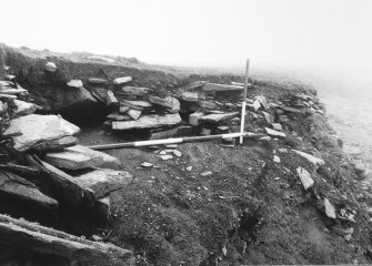 Tres Ness, Sanday. 
Section through eroded chambered cairn.