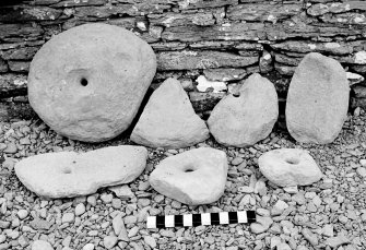 Excavation photograph : rotary quern stones.