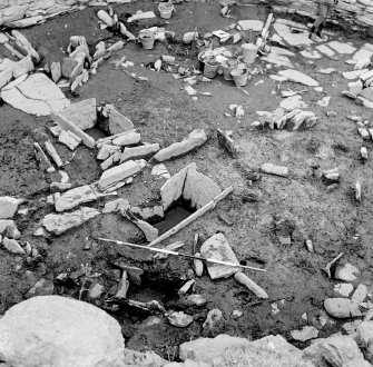 Excavation photograph : phase I of broch interior.