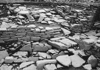 Excavation photograph : entrance passage to broch looking SW.