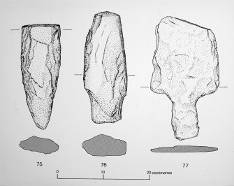 Stone implements. 'Tomb of the Eagles'  Fig.28 Page 153 & BAR illustration 30.