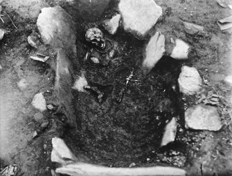Excavation photograph showing grave, Broch of Gurness, Aikerness.