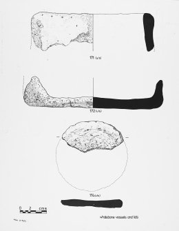 Cetacean bone large vessels or caskets with lids, Broch of  Gurness, Aikerness.