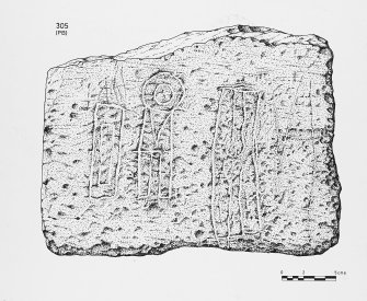 Measured drawing of Pictish symbol stone, Broch of Gurness, Aikerness.
