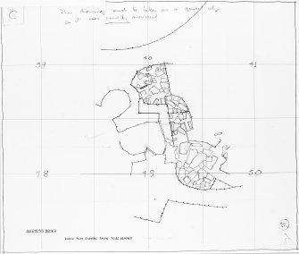 Plan of paving in building to E of Shamrock. Broch of Gurness, Aikerness.