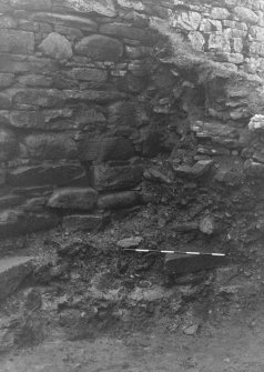 Trench 1, Area B. Junction of West and Broch walls.  From North-East.
