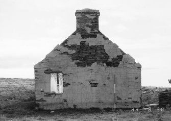 Survey photograph : site 51a - side elevation of latest domestic structure showing chimney.