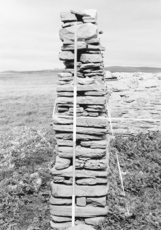 Survey photograph : site 51b - end of earlier domestic, drystone structure with internal access to byre.