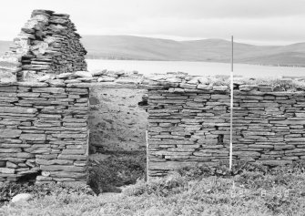 Survey photograph : site 51c - front elevation of agricultural building of drystone construction.