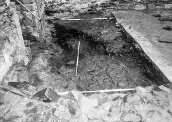 Excavation photograph : N end of range : most of area down to bedrock, from W.