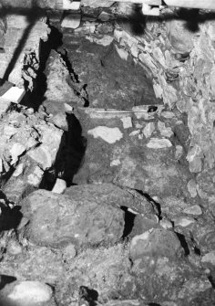 Excavation photograph : intra mural stair in W wall, from N.