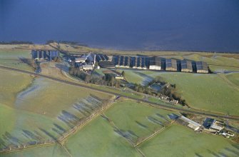 Aerial view of Glenmorangie Distillery, Tain, Easter Ross, looking NE.